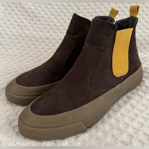 SeaVees Jeff Johnson Beyond Back Sneaker Boots Leather Chocolate Brown Size 11